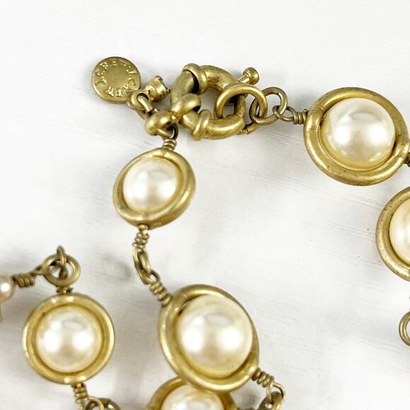 J. Crew Blue, Pearl & Crystal Swivel Station Necklace - Picture 7 of 7